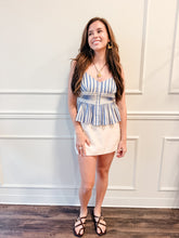 Eliza Striped Pleated Peplum Cami by Adelyn Rae