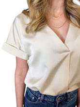 Beatrice Cream Vneck Blouse