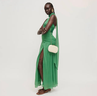 Alix Ivory Straw Evening Clutch