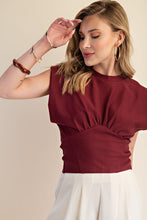 City Muse Structured Top in Burgundy