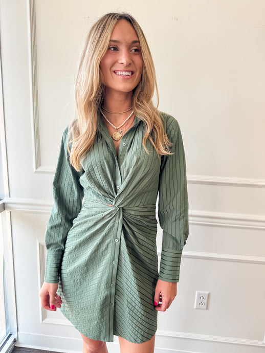 Avena Stripe Shirt Dress by Adelyn Rae