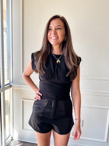 City Muse Structured Top in Black