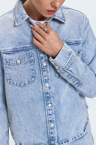 Thea Shrunken Denim Shacket