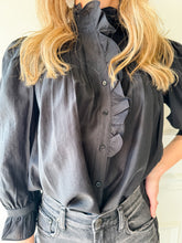 Midnight Muse Ruffle Blouse