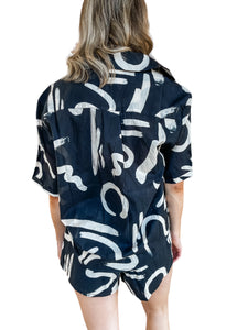 York Abstract Black Shirt
