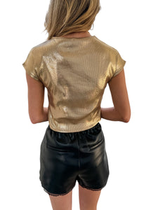 Go for It Gold Cap Sleeve Top