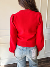 Starlight Bow Red Holiday Sweater Cardigan
