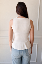 The Sutton White Peplum Knit Top