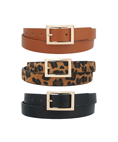 Cognac Skinny Belt