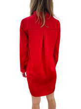 Shiney Nights Red Button Up Shirt Dress by Current Air