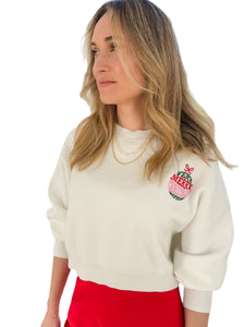 Very Merry Christmas Embroidered Sweater