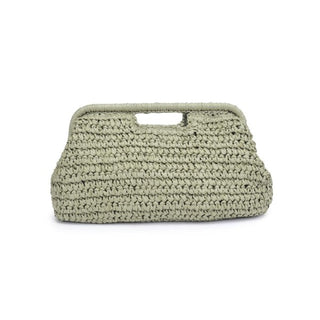 Lani Sage Straw Clutch