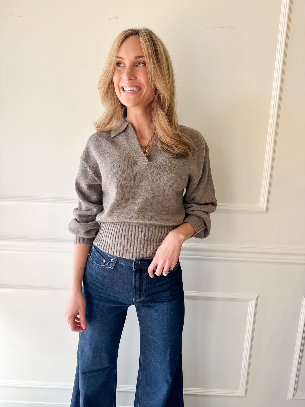 Hudson Polo Mocha Sweater by Habitual