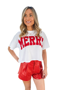 “MERRY” Crop Tee