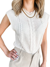 Quentin Cream Cable Sleeveless Sweater