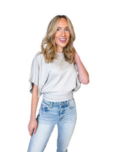 Greyson Grey Flutter Sleeve Top