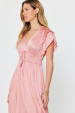 The Boardwalk Pink Pleated Midi Dress by Current Air