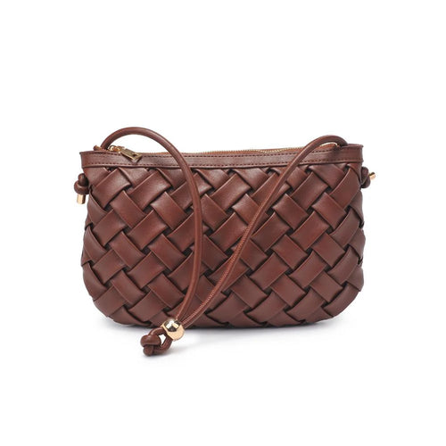 Regina Chocolate Woven Shoulder Bag