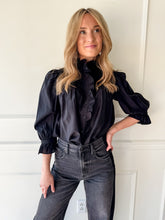 Midnight Muse Ruffle Blouse