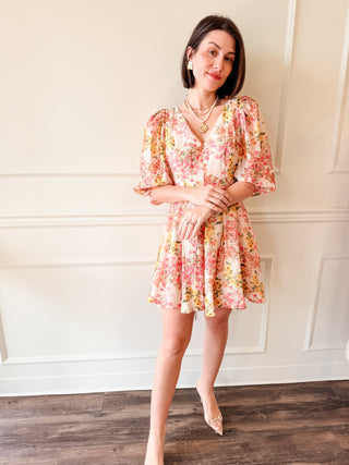 Lucy Paris Alexis Floral Belted Dress