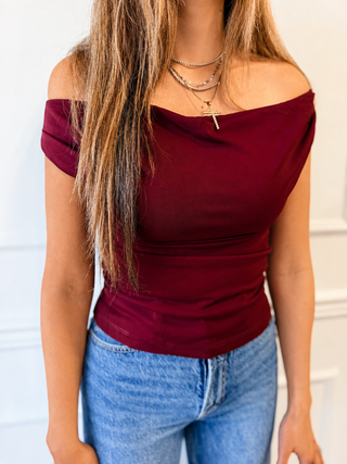 Cabernet After Hours Off Shoulder Top