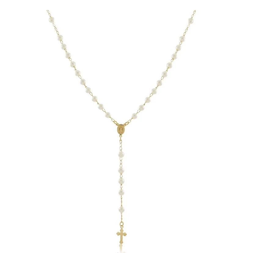Pearl Rosary Lariat by Sahira