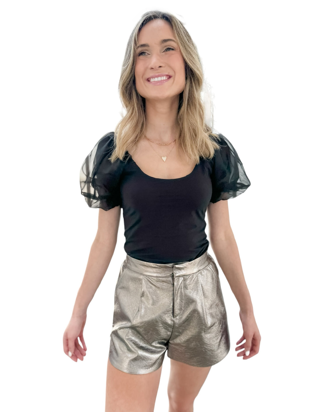 Precious Metallic Patent Shorts