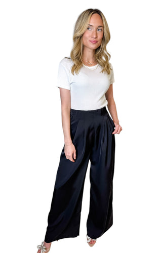 Giana Wide Leg Pant in Black