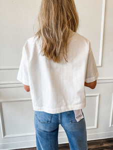 Dawson Poplin Tie Top