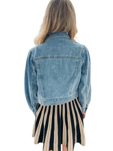 Cooler Than You Puff Sleeve Cropped Denim Jacket