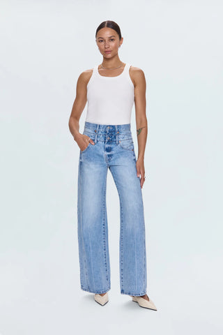 Caleb High Rise Stacked Waist in Era by Pistola