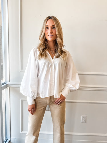 Amelya Gathered Button Up by JiJi
