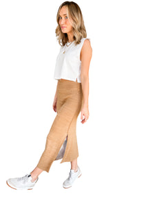 Solene White Crop Tee