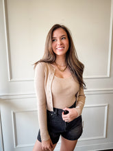 Khaki Chic Ribbed Cami + Cardigan Set