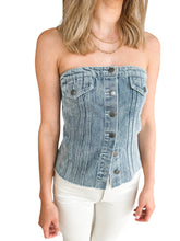 Azel Denim Top by Velvet Heart