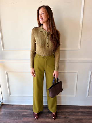 Valli Wide-Leg Pant – Green by Lucy Paris