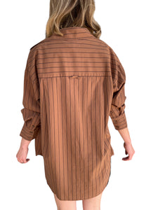 Rena Stripe Button Down Tunic