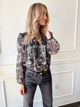 Marlowe Black Pattern Blouse by Reset by Jane