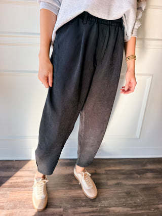 Palmer Black Barrel Pants