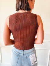 Coffeehouse Ribbed Button Tank