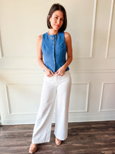 Chambray Tailored Vest Top