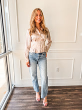 Rina Taupe Satin Blouse