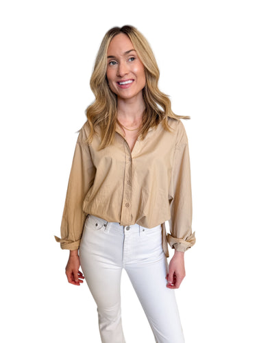 Classically Cute Button Up in Taupe