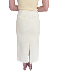 Paulina Pale Yellow Tweed Skirt