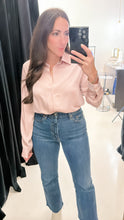 Danica Dusty Pink Satin Button Up