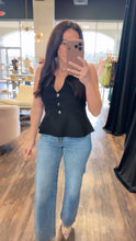 The Sutton Black Peplum Knit Top