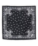 Paisley Printed Silky Bandana Scarf Black