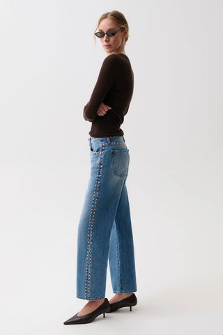 Lexi Studded Mid Rise Bowed Straight by Pistola