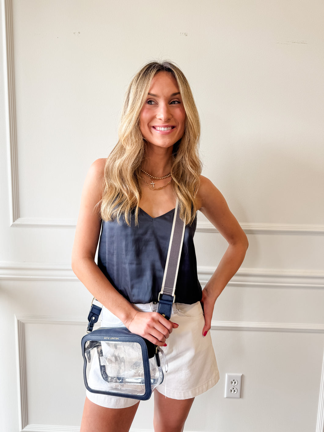 Tailgate Glow Navy Crop Cami