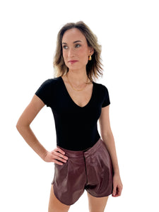 Precious Burgundy Patent Shorts